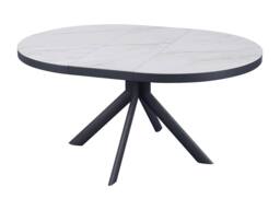 Vente-unique Extendable Dining Table for 4 To 6 People In Ceramic, MDF & Metal in White - thumbnail 8