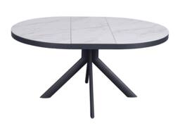 Vente-unique Extendable Dining Table for 4 To 6 People In Ceramic, MDF & Metal in White - thumbnail 6