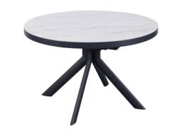 Vente-unique Extendable Dining Table for 4 To 6 People In Ceramic, MDF & Metal in White - thumbnail 7