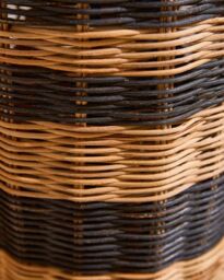 Dibor Traditional Style Striped Wicker Home Decor Umbrella Stand in Natural - thumbnail 4