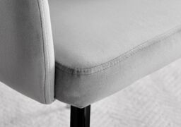 FurnitureboxUK Kylo Large Brown Wood Effect Dining Table & 6 Calla Black Leg Velvet Chairs in Grey - thumbnail 6