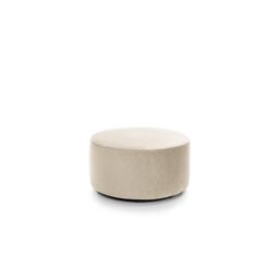 Abakus Direct Chicago Spill-Proof Velvet Quilted Swivel Footstool in Cream
