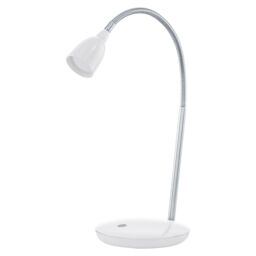 Loops Table Lamp Colour White & Chrome Plated Rocker Switch Bulb LED 3W Included - thumbnail 1