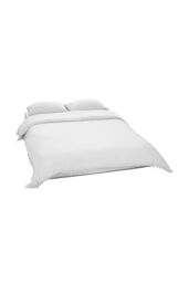 Living and Home 3Pcs Double Bedding Solid Duvet Cover with 2 Pillowcase Set in White - Size: King - thumbnail 2