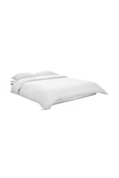 Living and Home 3Pcs Double Bedding Solid Duvet Cover with 2 Pillowcase Set in White - Size: King - thumbnail 3