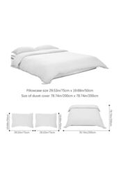 Living and Home 3Pcs Double Bedding Solid Duvet Cover with 2 Pillowcase Set in White - Size: King - thumbnail 9
