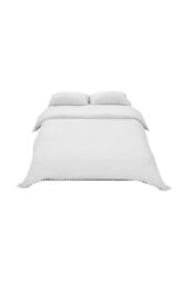 Living and Home 3Pcs Double Bedding Solid Duvet Cover with 2 Pillowcase Set in White - Size: King - thumbnail 1