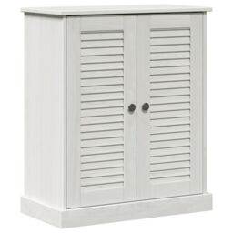 Berkfield Home Bathroom Cabinet with Storage White Solid pine wood - thumbnail 2