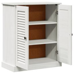 Berkfield Home Bathroom Cabinet with Storage White Solid pine wood - thumbnail 5