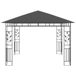 Berkfield Home Gazebo with Mosquito Net 3x3x2.73 m Anthracite 180 g/m ² in Black - thumbnail 3