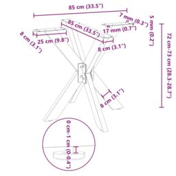 Berkfield Home Dining Table Leg Spider Shape Black 85x85x(72-73) cm Steel - thumbnail 9