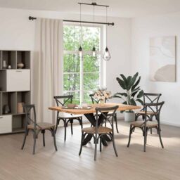 Berkfield Home Dining Table Leg Spider Shape Black 85x85x(72-73) cm Steel - thumbnail 2