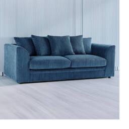 Furniture 786 Hannah Jumbo Cord 3 Seater Sofa in Mid Blue