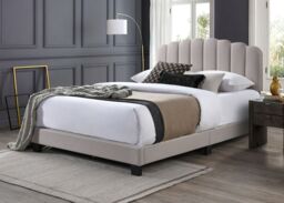 Flintshire Furniture Ltd Hope Fabric Bed Frame in Pebble in Light Beige - Size: King - thumbnail 1