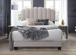 Flintshire Furniture Ltd Hope Fabric Bed Frame in Pebble in Light Beige - Size: King - thumbnail 2