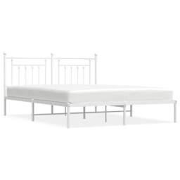 Berkfield Home Metal Bed Frame with Headboard White 180x200 cm Super King - thumbnail 3