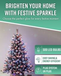 Globrite Multicolour Fairy Lights 50m 500LED String Lights for Indoor & Outdoor Decoration - thumbnail 2