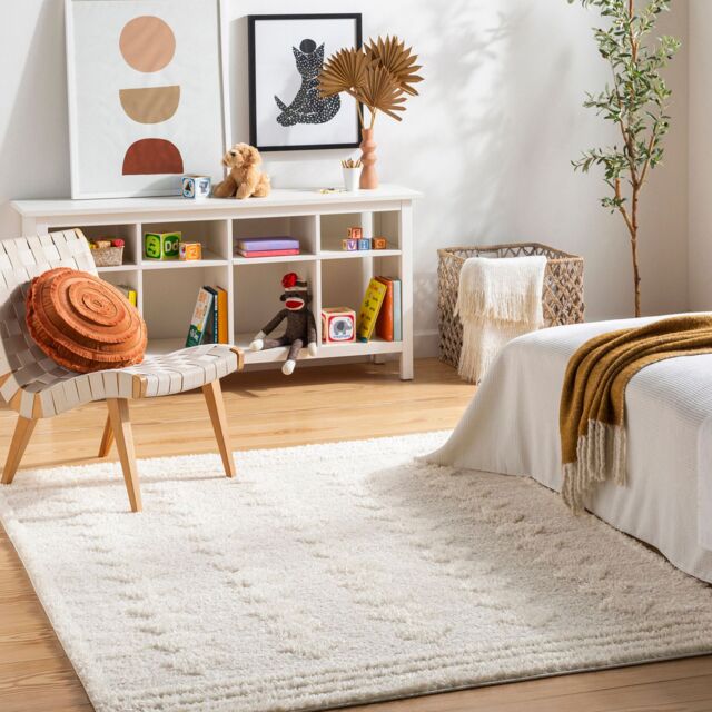 Livabliss Rodos-Modern Beige White Soft Plush Pile Living Bedroom Rug in Light Grey - Size: 200 cm x 275 cm - image 1