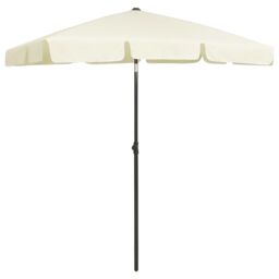 Berkfield Home Beach Umbrella Sand Yellow 180x120 cm - thumbnail 2