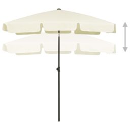 Berkfield Home Beach Umbrella Sand Yellow 180x120 cm - thumbnail 3