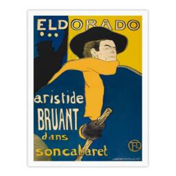 Artery8 Toulouse Lautrec Framed Wall Art Print El Dorado Aristide Bruant in Blue - Size: A4 - thumbnail 3