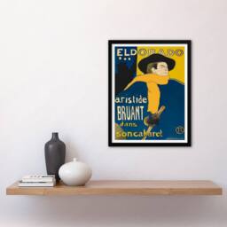 Artery8 Toulouse Lautrec Framed Wall Art Print El Dorado Aristide Bruant in Blue - Size: A4 - thumbnail 2
