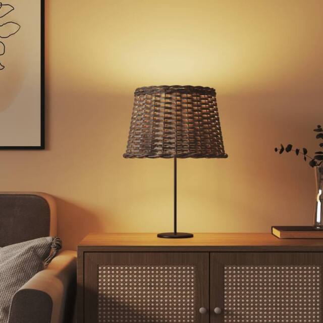Berkfield Home Lamp Shade Brown √ò40x26 cm Wicker - Size: 40x26 cm - image 1