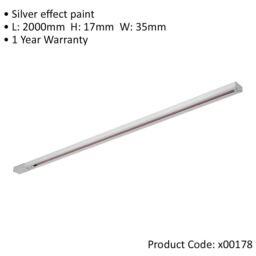 Loops 2m Commercial Lighting Display Track - Live & Dead Ends - Silver - Single Circuit in Metallics - thumbnail 2