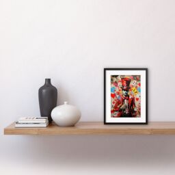 "Artery8 Wall Art Print The King of Hearts Modern Magician Magical Artwork Playing Cards Artwork Framed 9X7 Inch in Black - Size: W7"" x H9""" - thumbnail 2