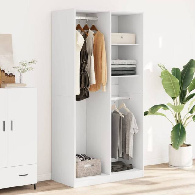 Berkfield Home Wardrobe White 100x50x200 cm Engineered Wood - Size: 100 x 50 x 200 cm - image 1