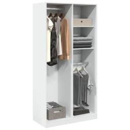 Berkfield Home Wardrobe White 100x50x200 cm Engineered Wood - Size: 100 x 50 x 200 cm - thumbnail 2
