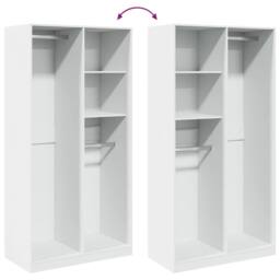 Berkfield Home Wardrobe White 100x50x200 cm Engineered Wood - Size: 100 x 50 x 200 cm - thumbnail 7