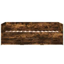 Berkfield Home Daybed with Drawers without Mattress Smoked Oak 75x190 cm Small Single in Brown - thumbnail 4
