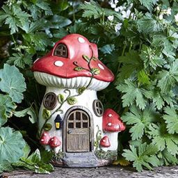 Marco Paul 27cm Red Mushroom Solar Powdered Fairy House - thumbnail 3