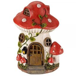 Marco Paul 27cm Red Mushroom Solar Powdered Fairy House - thumbnail 4