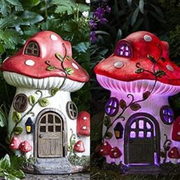 Marco Paul 27cm Red Mushroom Solar Powdered Fairy House - thumbnail 6