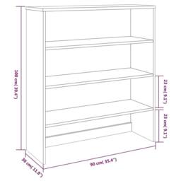 Berkfield Home Top for Highboard HAMAR Dark Grey 90x30x100cm Solid Wood Pine - Size: 90 x 30 x 100 cm - thumbnail 8