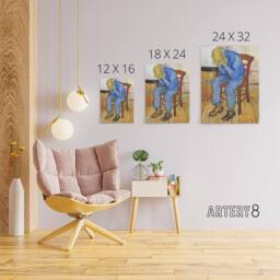 "Artery8 At Eternity's Gate Sorrowing Old Man Van Gogh Canvas Wall Art in Brown - Size: W18"" x H24""" - thumbnail 4