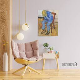 "Artery8 At Eternity's Gate Sorrowing Old Man Van Gogh Canvas Wall Art in Brown - Size: W18"" x H24""" - thumbnail 3