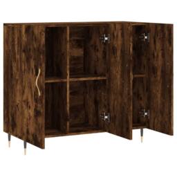 Berkfield Home Sideboard Smoked Oak 90x34x80 cm Engineered Wood in Brown - Size: 90 x 34 x 80 cm - thumbnail 5