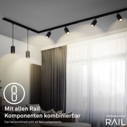 BRILONER Black 45W LED Pendant Light Track System - thumbnail 5