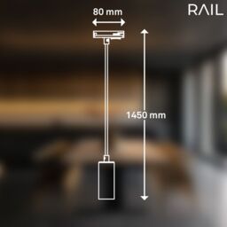 BRILONER Black 45W LED Pendant Light Track System - thumbnail 9