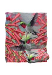 JQ Licensing Royce Mcclure Hummingbirds Silky Touch Super Soft Throw Blanket 152 X 127 cm in White - thumbnail 2