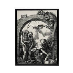 "Artery8 Harrowing of Hell Christ in Limbo Durer Framed Canvas Wall Art Print in Grey - Size: W12"" x H16""" - thumbnail 1