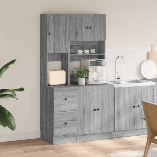 Berkfield Home Kitchen Cabinet Grey Sonoma 95x50x180 cm Engineered Wood - Size: 95 x 50 x 180 cm - image 1