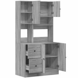 Berkfield Home Kitchen Cabinet Grey Sonoma 95x50x180 cm Engineered Wood - Size: 95 x 50 x 180 cm - thumbnail 7