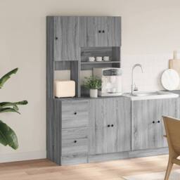 Berkfield Home Kitchen Cabinet Grey Sonoma 95x50x180 cm Engineered Wood - Size: 95 x 50 x 180 cm