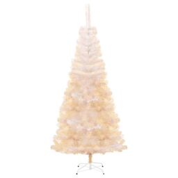 Berkfield Home Artificial Christmas Tree with Iridescent Tips White 240 cm PVC - thumbnail 2