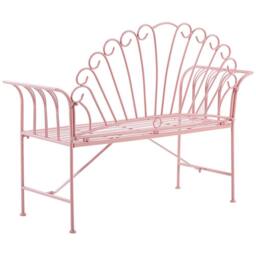 Wyld and Coco Pink Metal 2-Seater Bench with Side Table - Flared Armrests - thumbnail 6