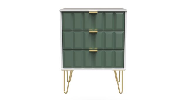 Ready Assembled 2 U Metro 3 Drawer Chest (Ready Assembled) in Green - image 1
